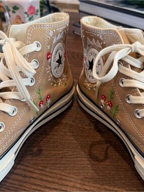 Brand New Converse High Tops With Custom Embroidery - Size 9.5W